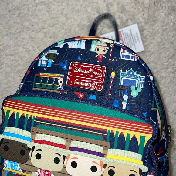 Disney Parks Main Street USA Dapper Dans Loungefly Mini Backpack - NEW - Picture 3 of 7